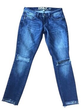 Only jeans 28/32 blue Because we love denim distressed jeans